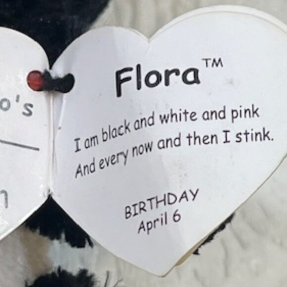 Ty Beanie Boos Collection, FLORA the Skunk, Plush Bean Bag Stuffed Animal Toy - Picture 7 of 9